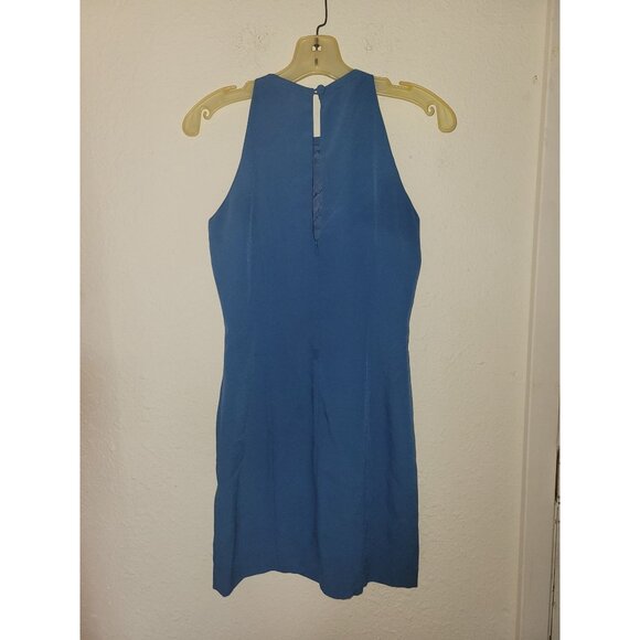 DONNA GRAY Blue Sleeveless Halter-Neck‎ Dress  Back Button Closure Knee-Length S - Picture 3 of 7